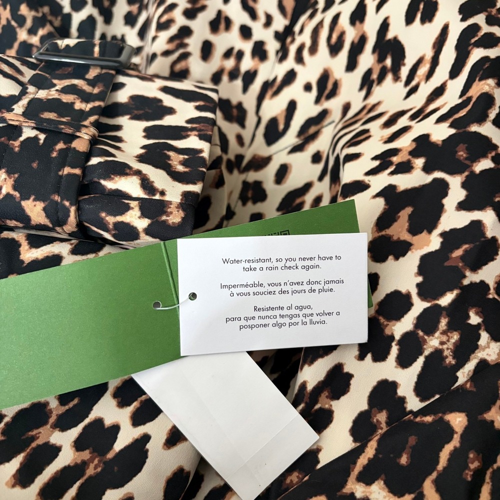 NWT!! KATE SPADE New York Leopard Belted Longline Double Breasted Trench Coat XL - Picture 14 of 16